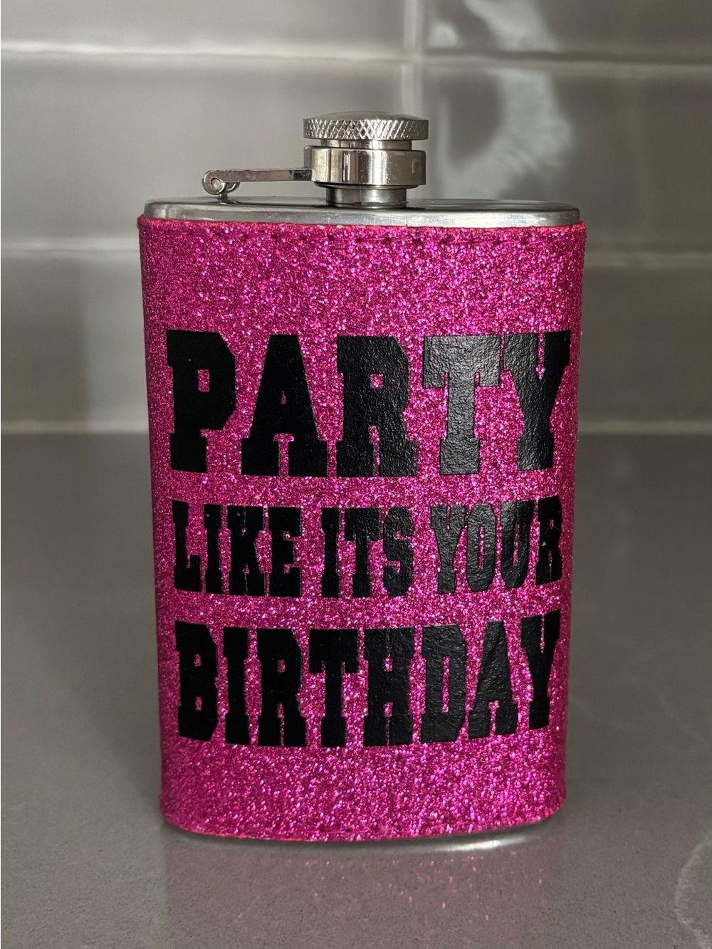 New! FLASK Hot Pink Sparkly